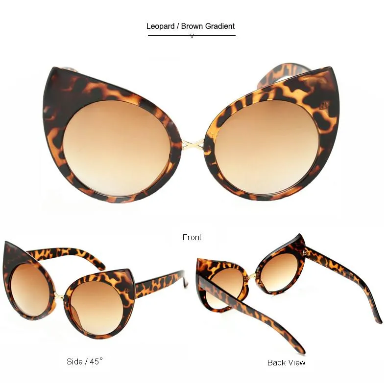 Abby Vintage Cat Eye Sunglasses - Leopard