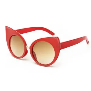 Abby Vintage Cat Eye Sunglasses - Red