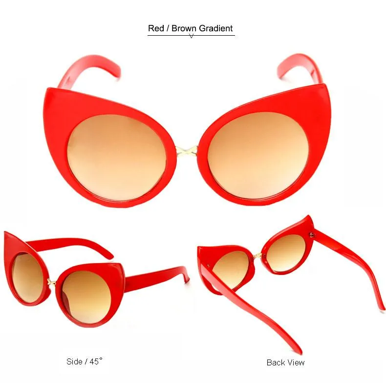 Abby Vintage Cat Eye Sunglasses - Red