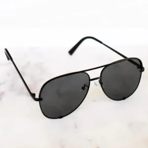 Alexa Aviator Frame Sunglasses - Black