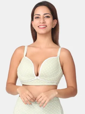 Aqua Polka Dot Front Open Nursing Bra