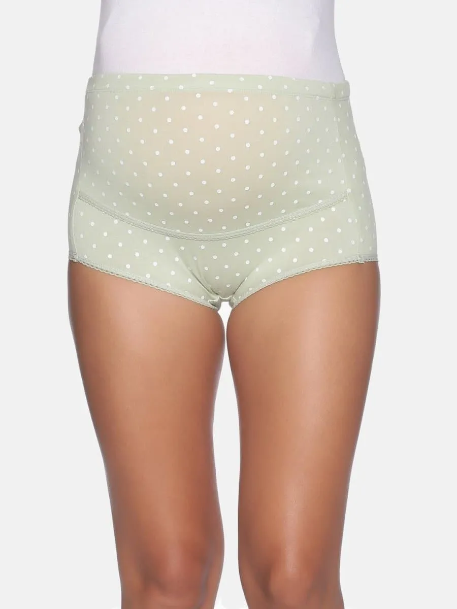 Aqua Polka Dot High Waist Maternity Panty