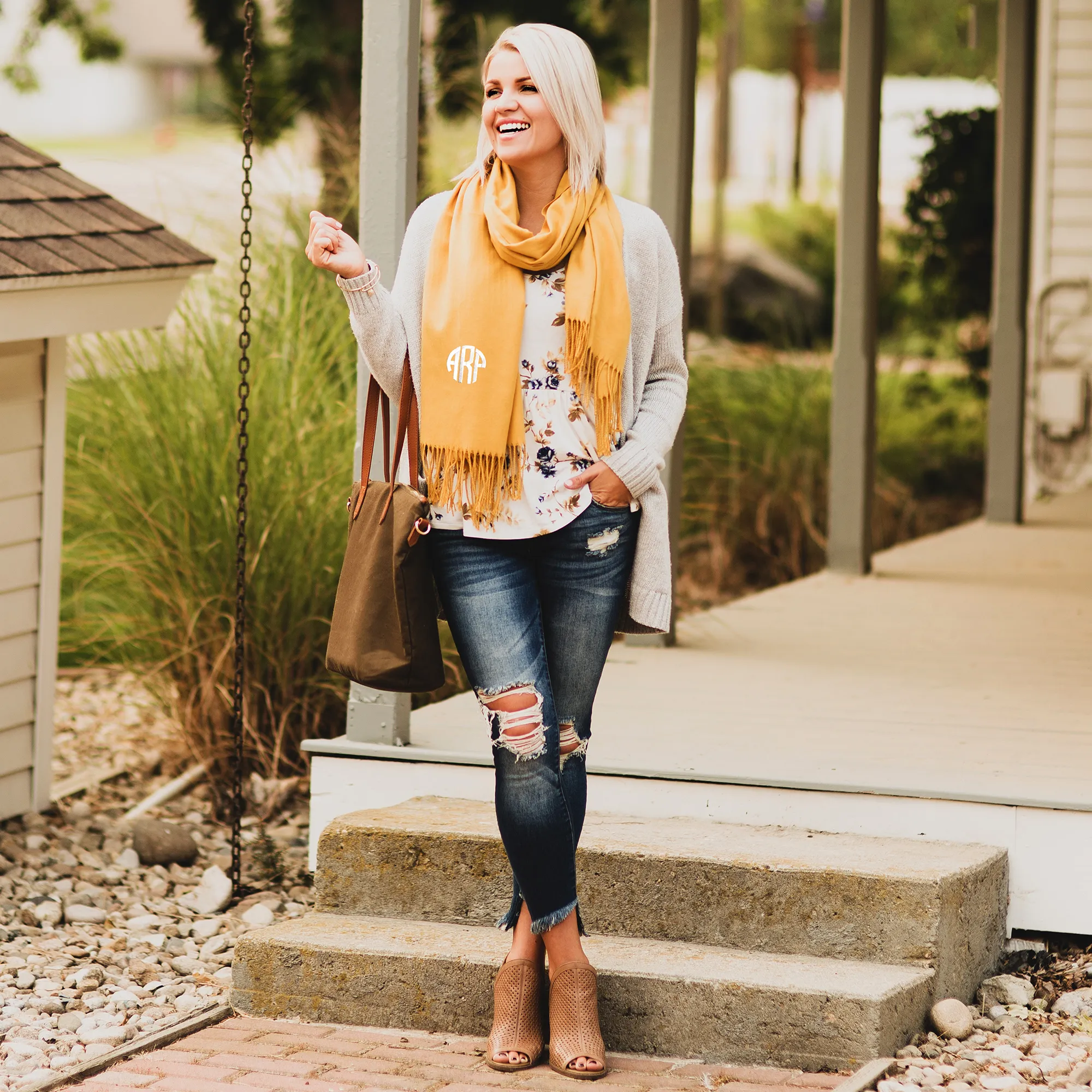 Beautiful Monogrammed Pashmina Scarf