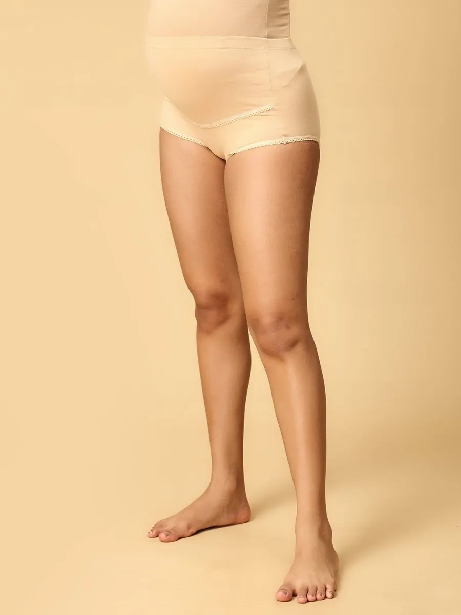Beige Mama Over Belly Support Panties