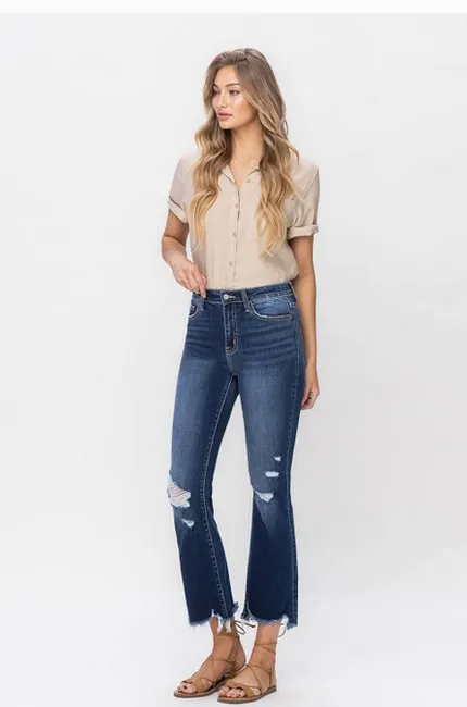 Bella Vervet Cropped Flare Jeans