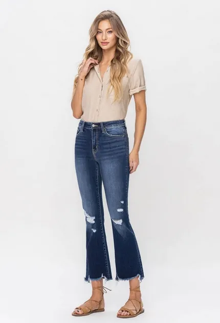 Bella Vervet Cropped Flare Jeans