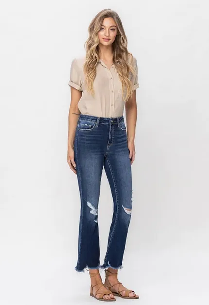 Bella Vervet Cropped Flare Jeans