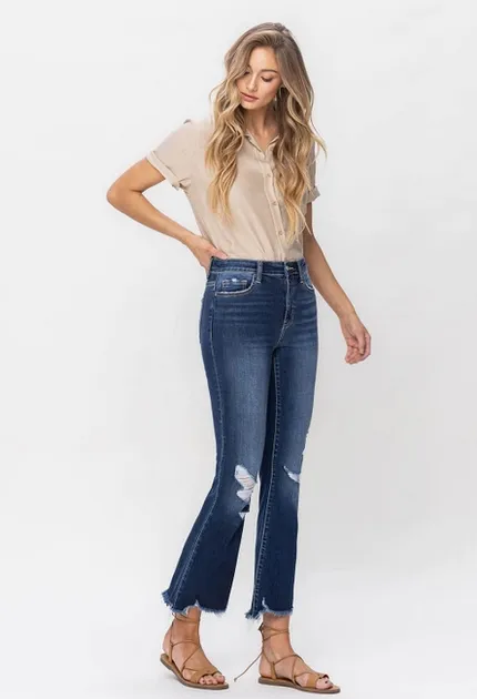 Bella Vervet Cropped Flare Jeans