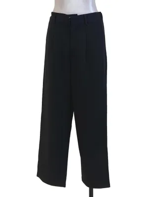 Black Twill Pegged Long Pants