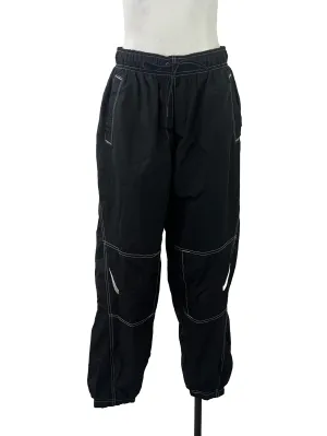 Black White Contrast Stitch Track Pants