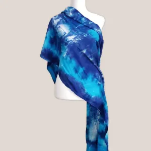 Blue Ice Tie Dye Scarf