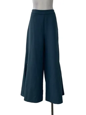Blue Side Buttons Panel Pants
