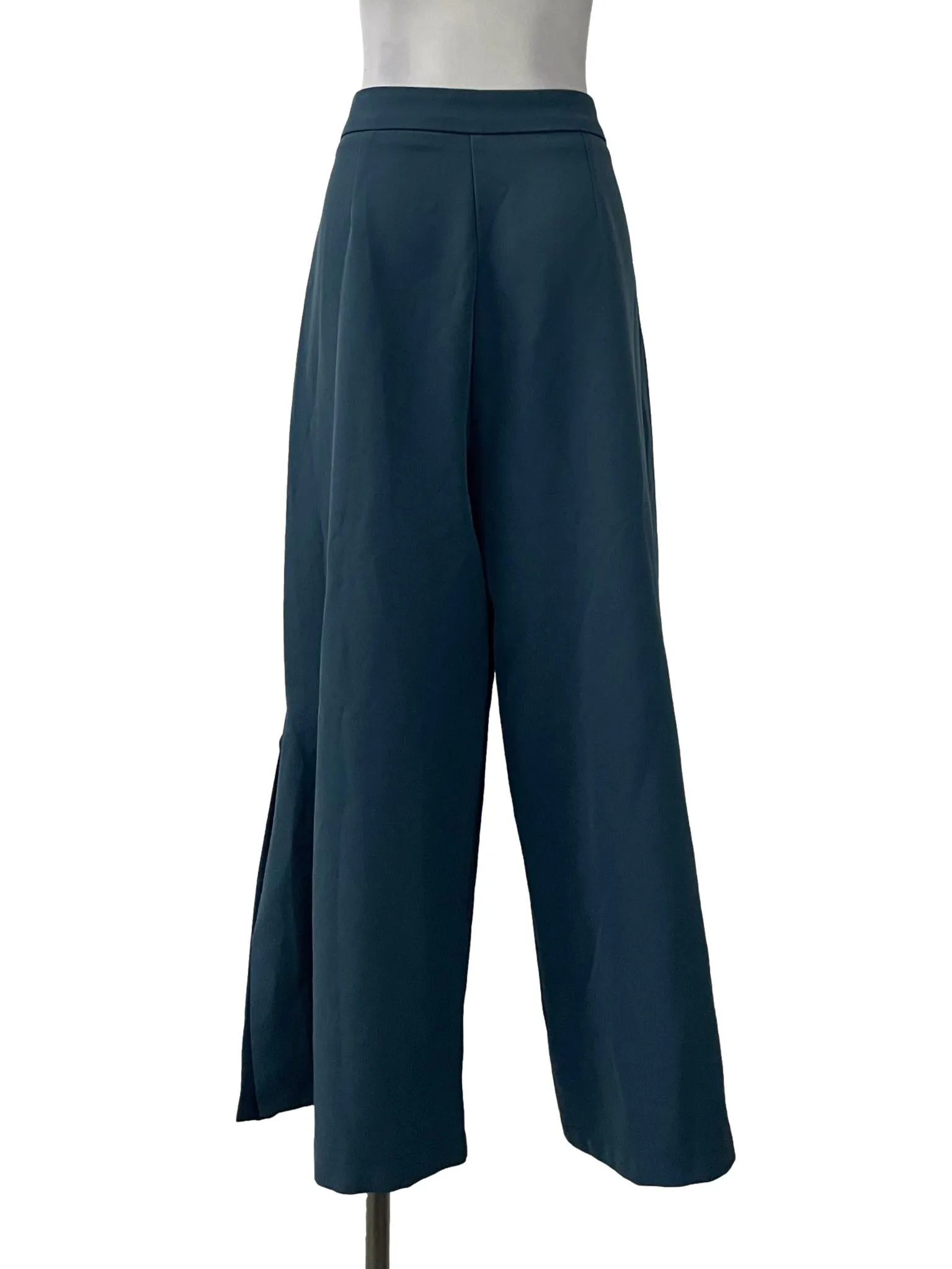 Blue Side Buttons Panel Pants