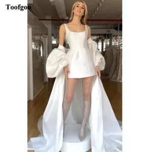 Bride Dress For Wedding Long Sleeves Wrap Formal Bridal Gowns Scoop
