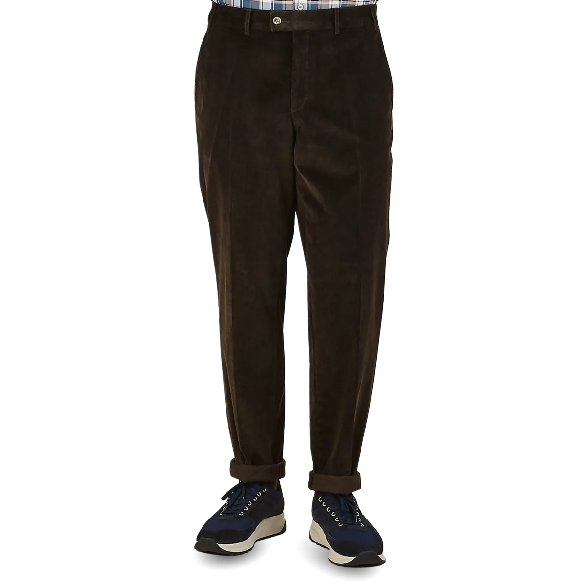 Brown Cotton Corduroy Regular Fit Chinos