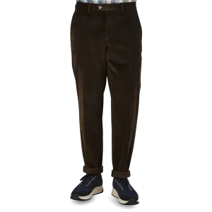 Brown Cotton Corduroy Regular Fit Chinos