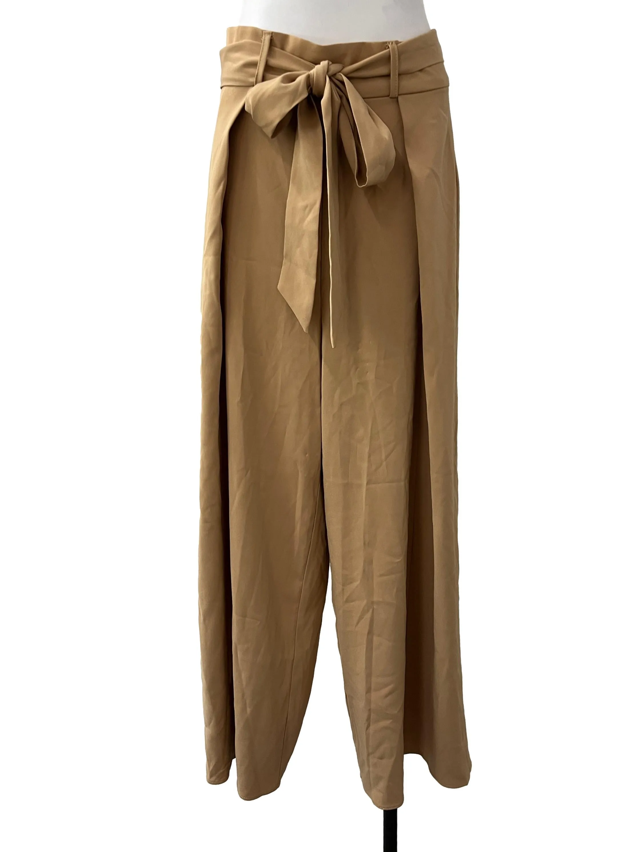 Caramel Brown Pleated Trousers