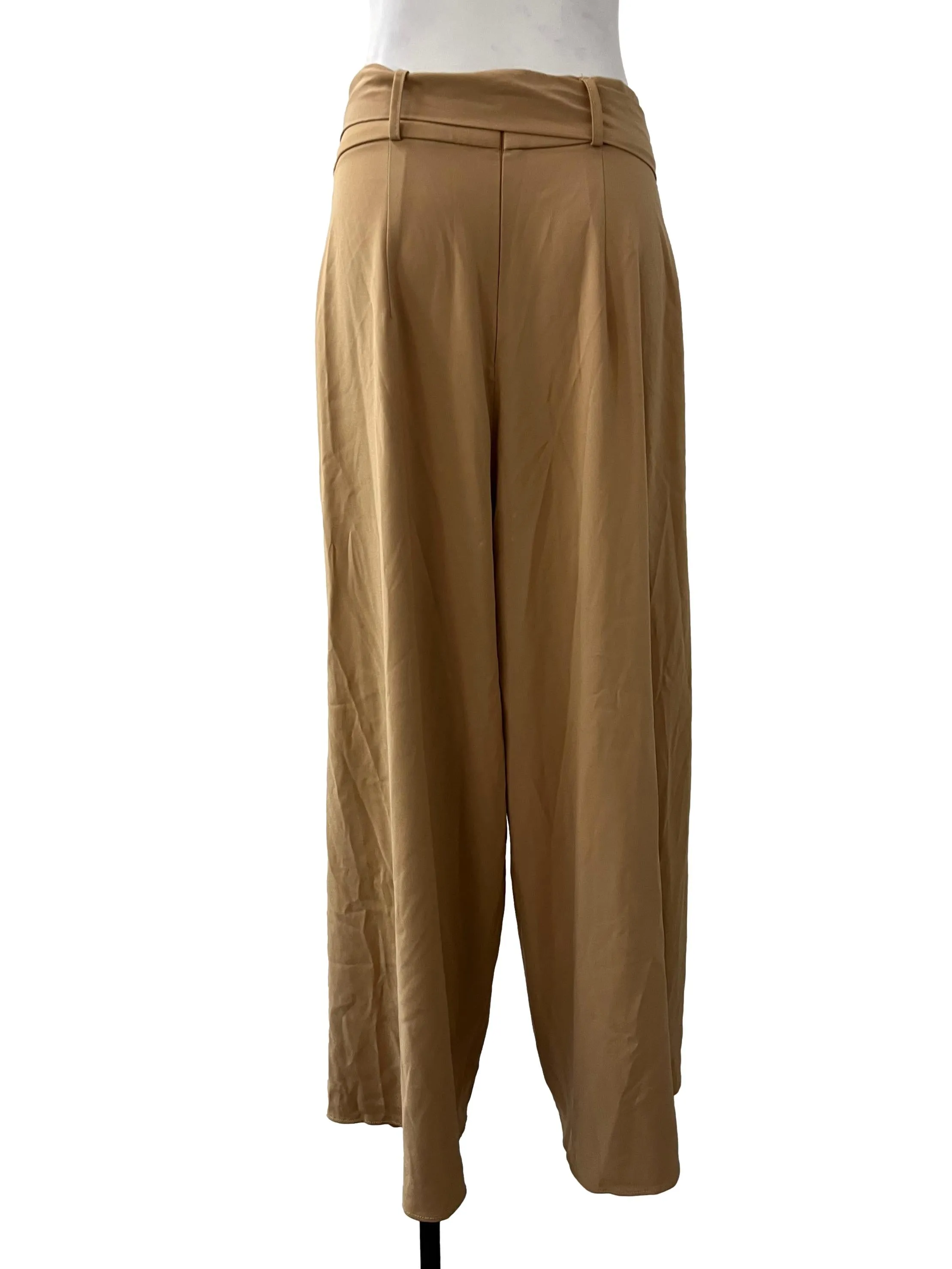 Caramel Brown Pleated Trousers