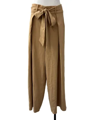 Caramel Brown Pleated Trousers