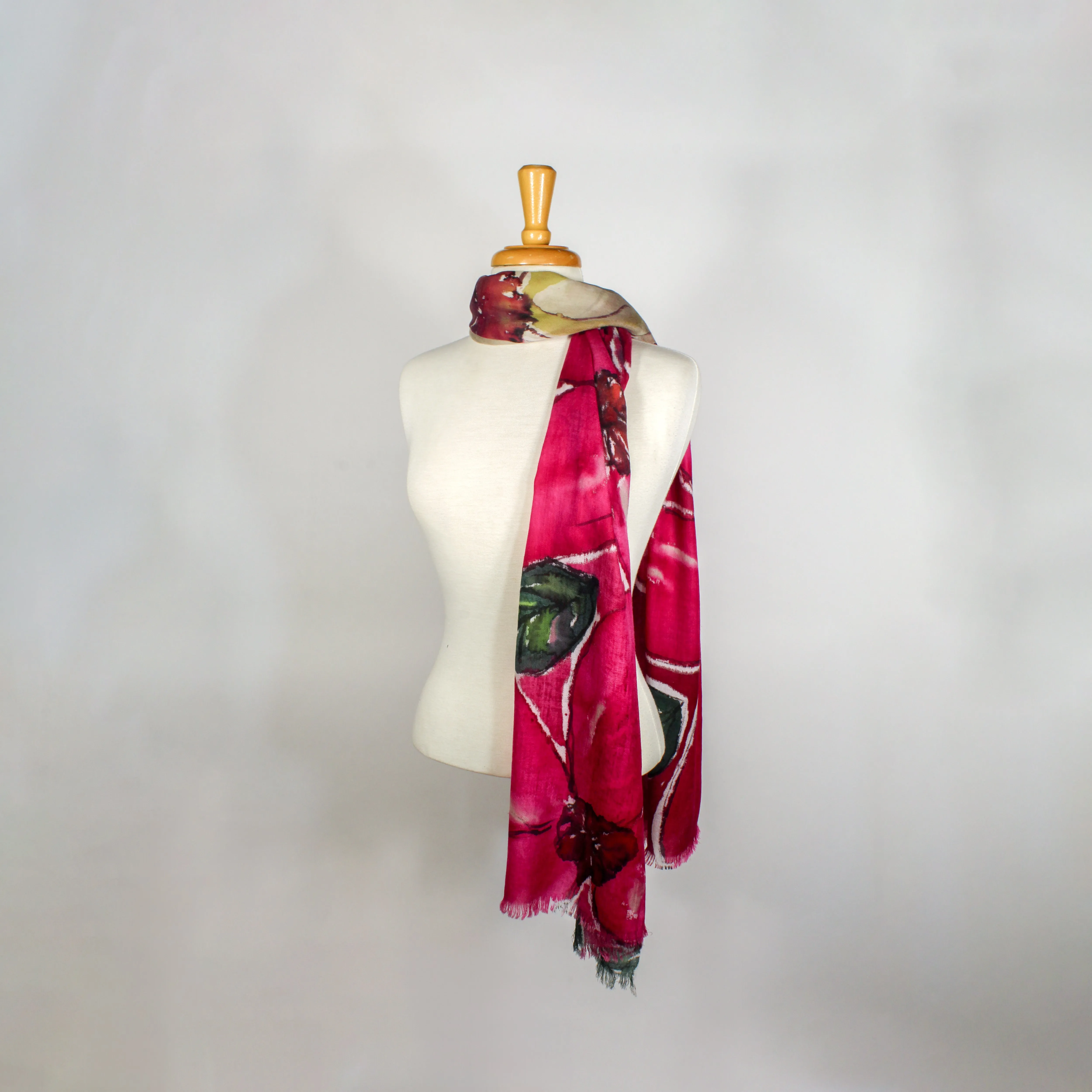 Cashmere & Merino Hand-Painted Scarves by Yuh Okano