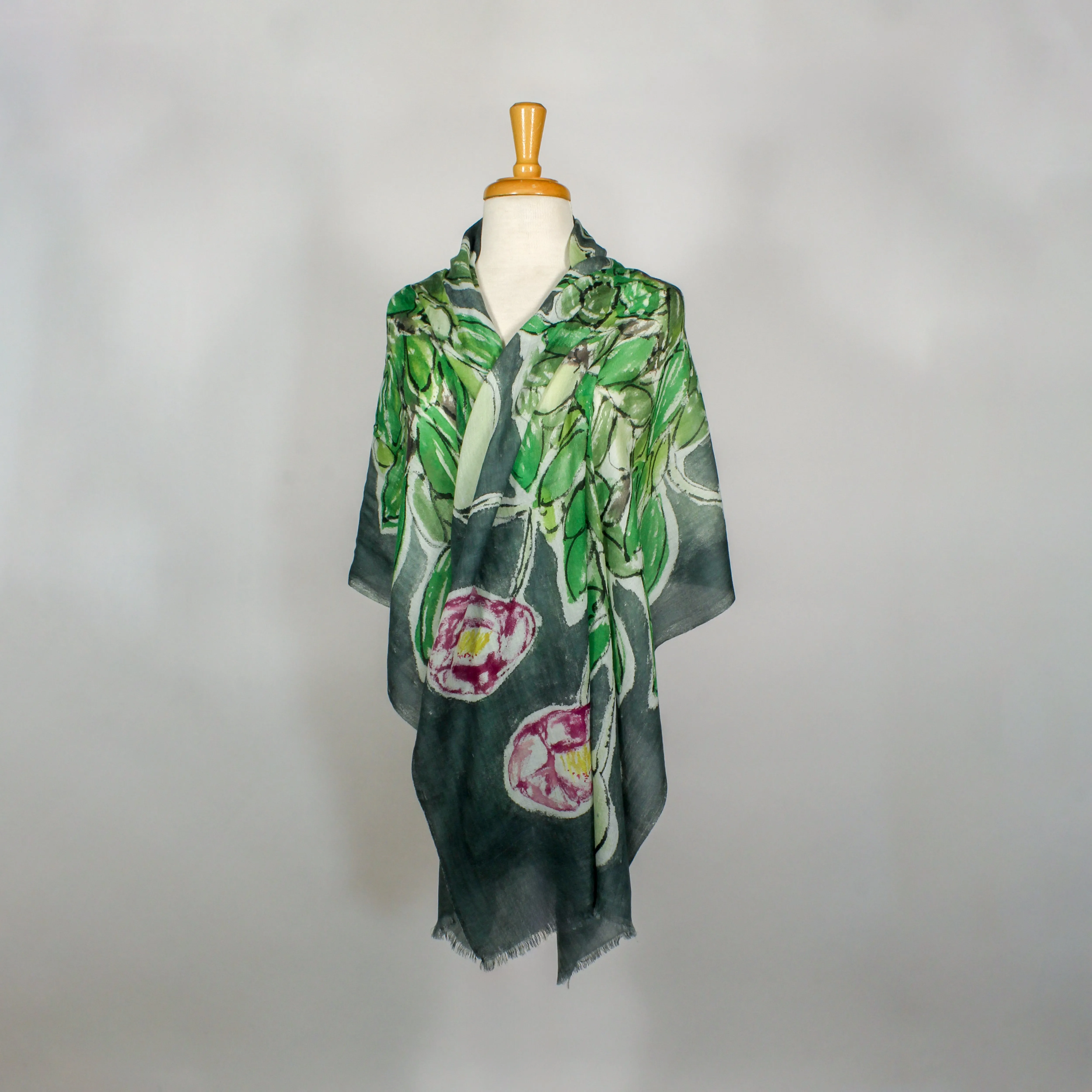 Cashmere & Merino Hand-Painted Scarves by Yuh Okano