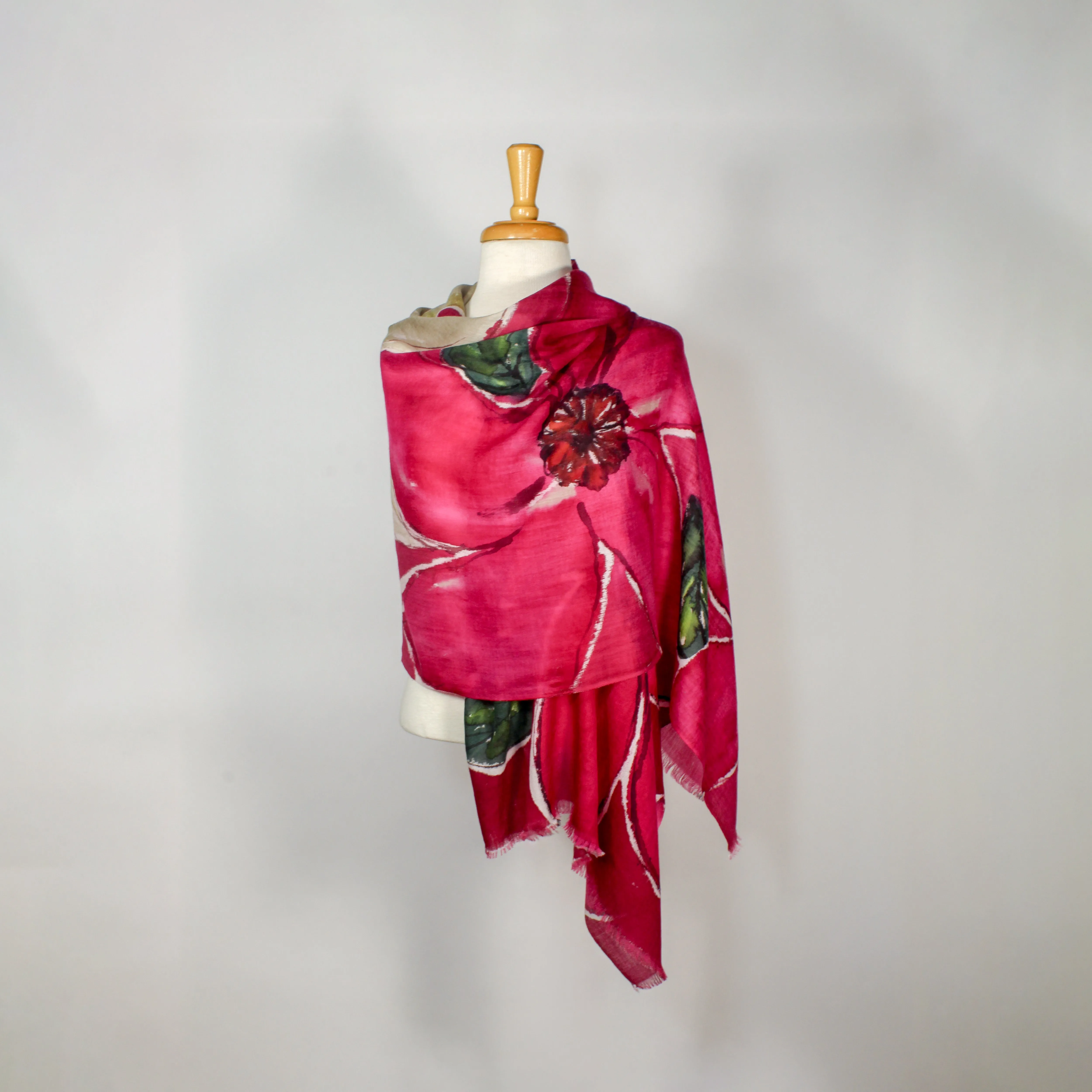 Cashmere & Merino Hand-Painted Scarves by Yuh Okano