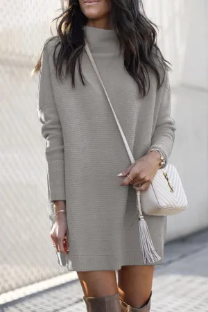 Casual Elegant Solid Patchwork Turtleneck Dresses(4 Colors)