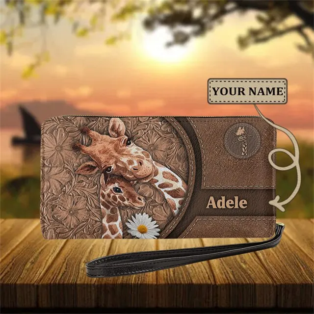 Christianart Personalized Gifts For Women, Women's Wallet Animal Print Wallets Fashion Handbags Wild Long Zipper Clutch Bag Multi-card Women Bag Purse.