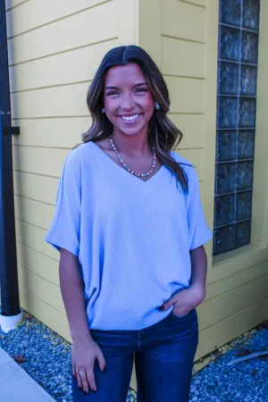 Color Crush V-Neck • Blue Daisy