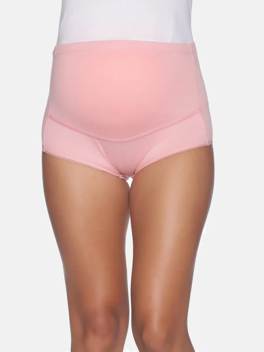 Combo of High Waist Maternity Panty - Aqua Polka Dot and Pink