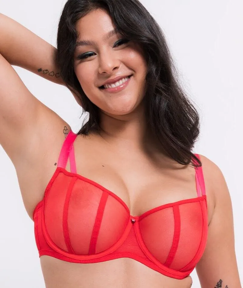 Curvy Kate Elementary Balcony Bra - Red/Pink