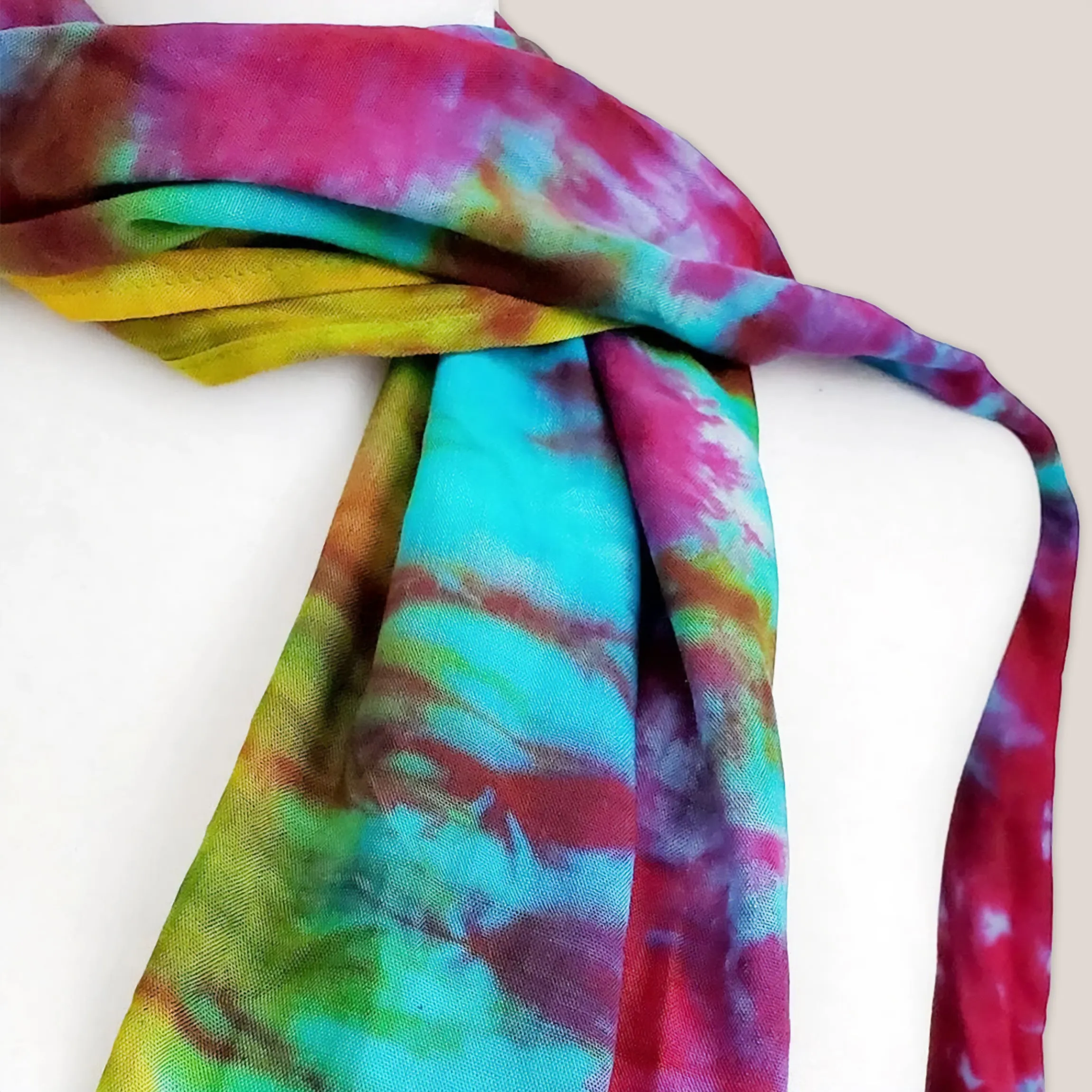 Double Rainbow Tie Dye Scarf