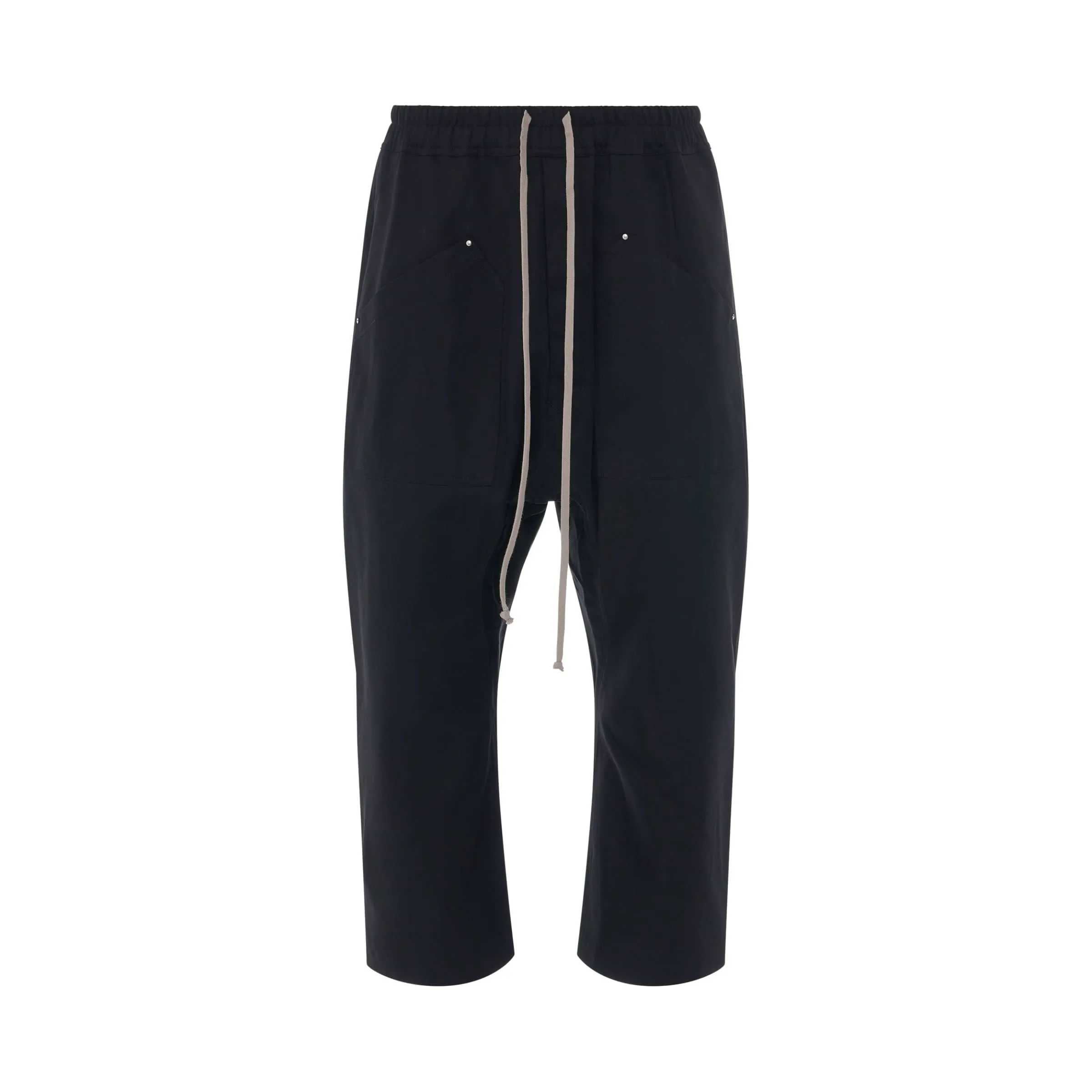 DRKSHDW Cargo Drawstring Cropped Pants in Cotton Twill