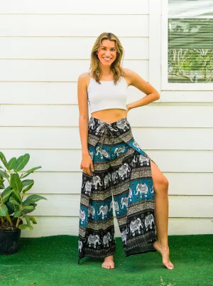 Elephant Parade Palazzo Wrap Pants