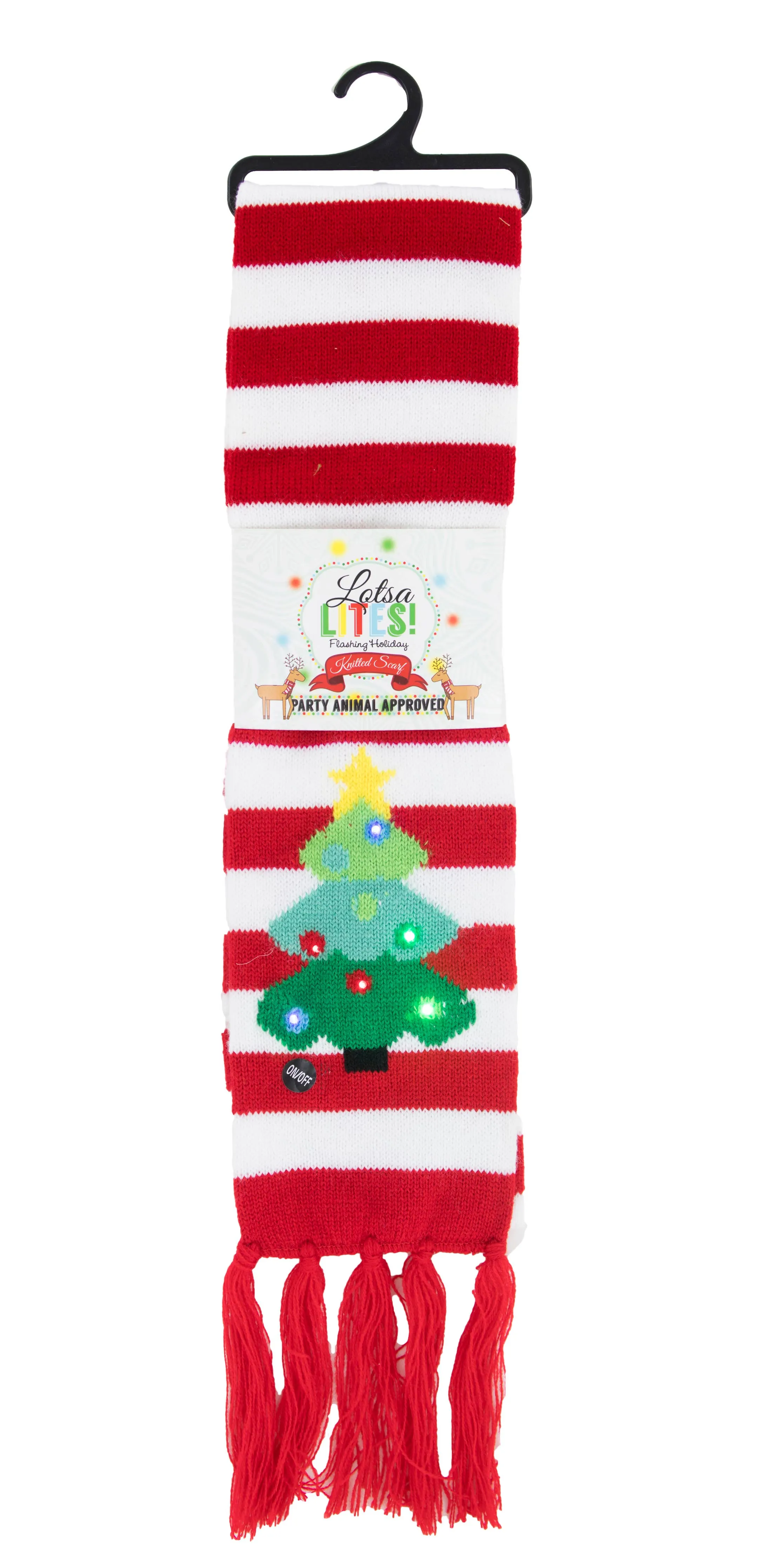 Flashing Holiday Knitted Tree Scarves