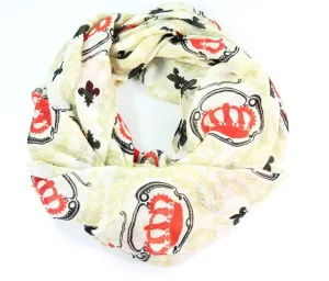 Fleur De Lis & Queens Crown Printed Scarf