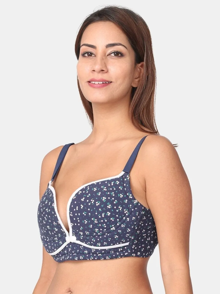 Floral Print Front Open Nursing Bra