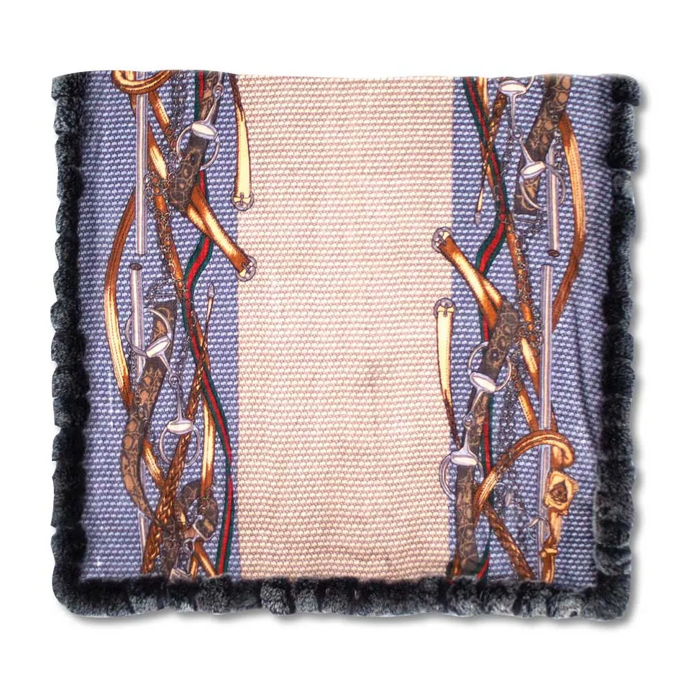 Fur Trimmed Cashmere Blend Shawl