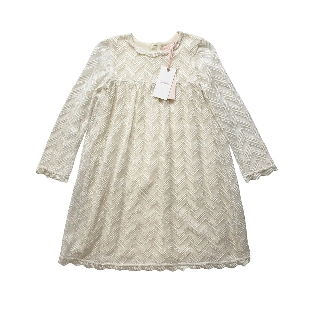 Girls Dalia Lace Dress - Egret