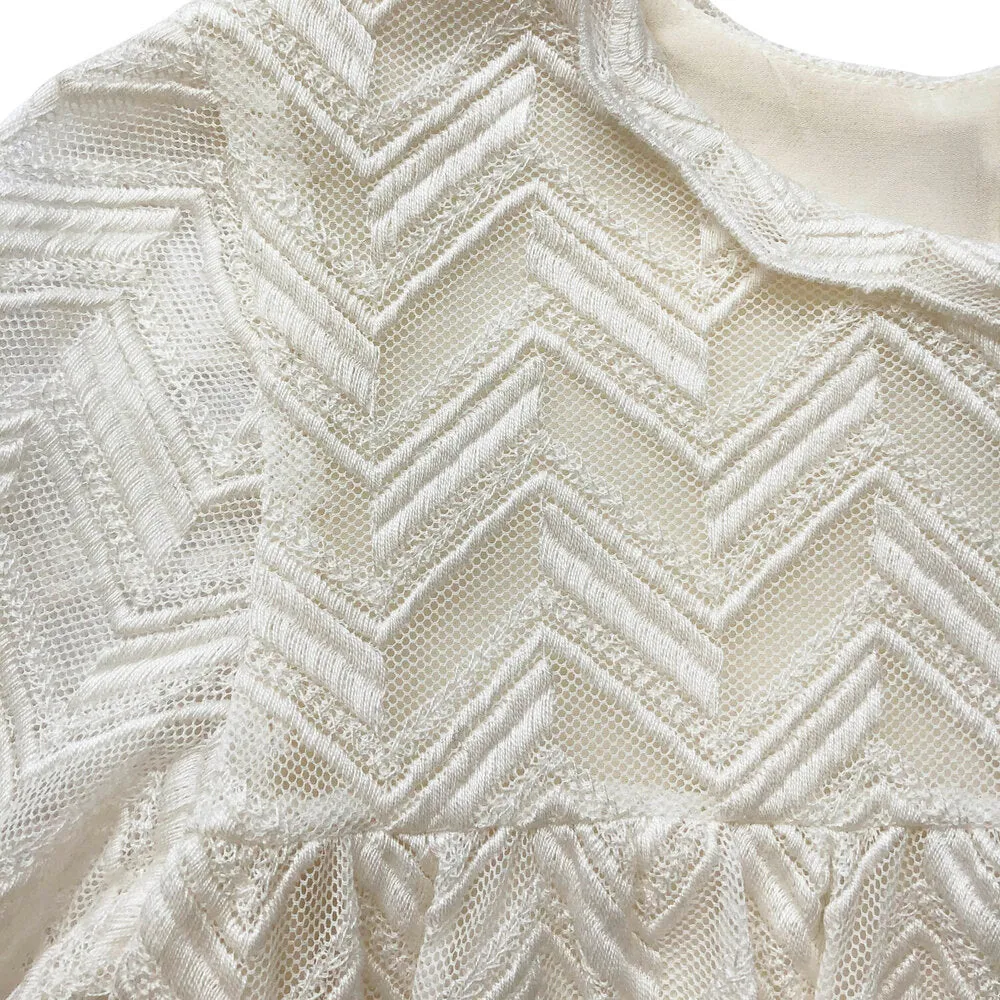 Girls Dalia Lace Dress - Egret
