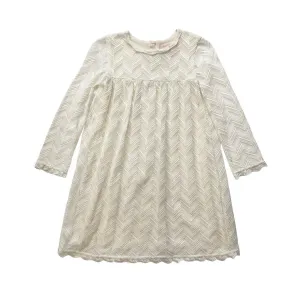 Girls Dalia Lace Dress - Egret