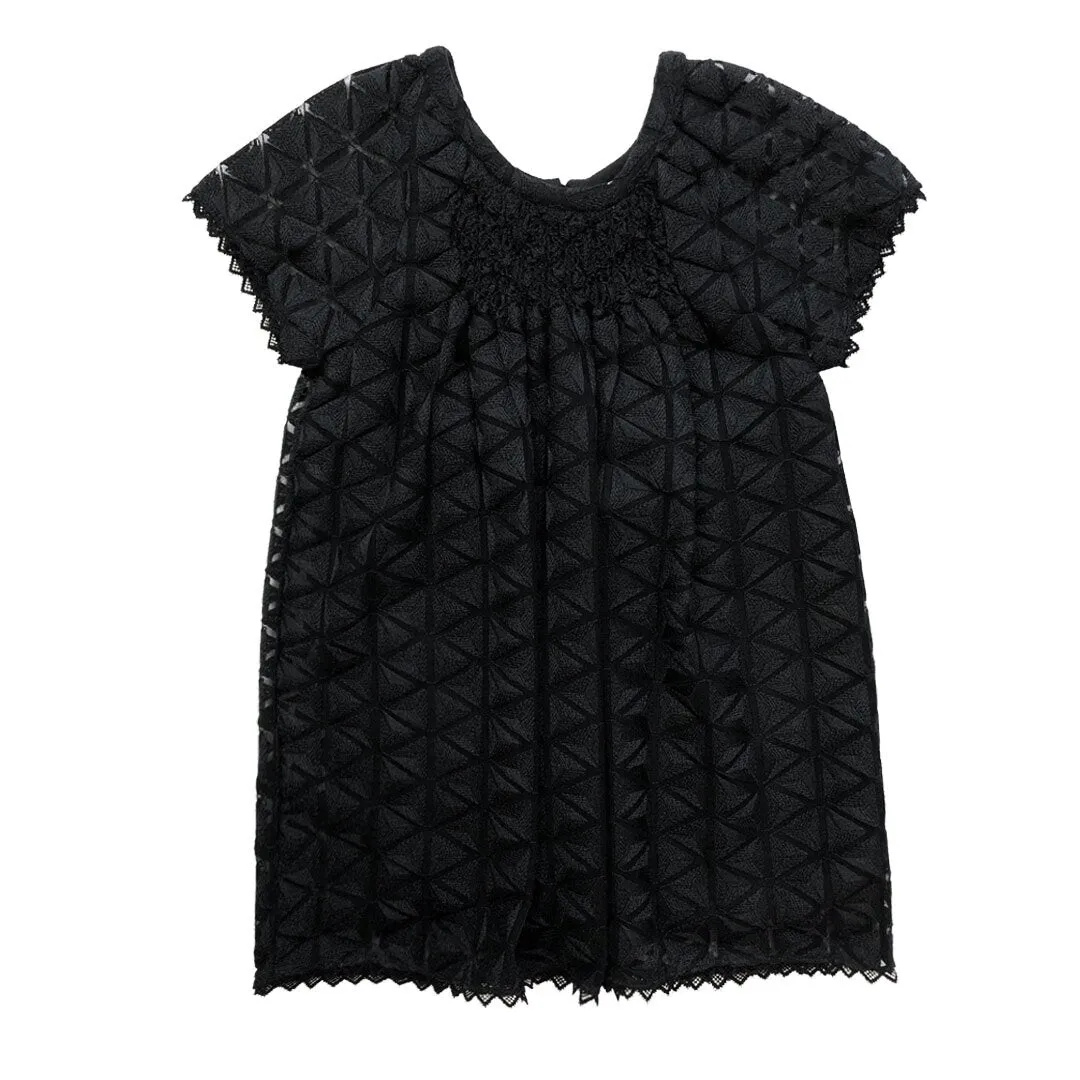 Girls Norah Embroidered Dress - Meteroite