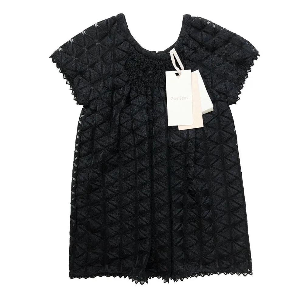 Girls Norah Embroidered Dress - Meteroite