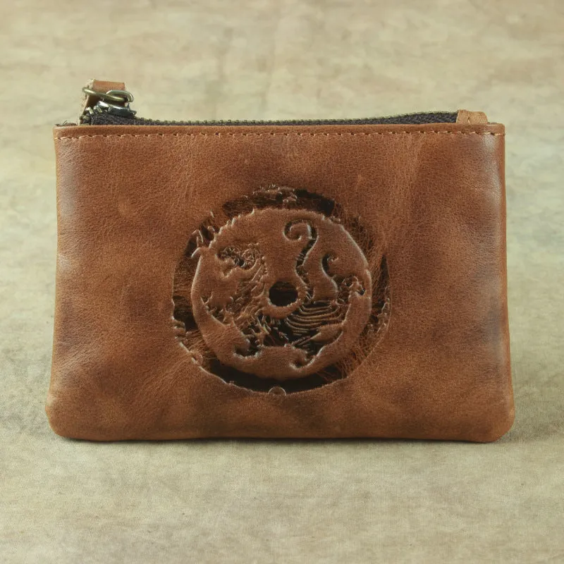 Guardian Seal™ Japanese Leather Coin Bag