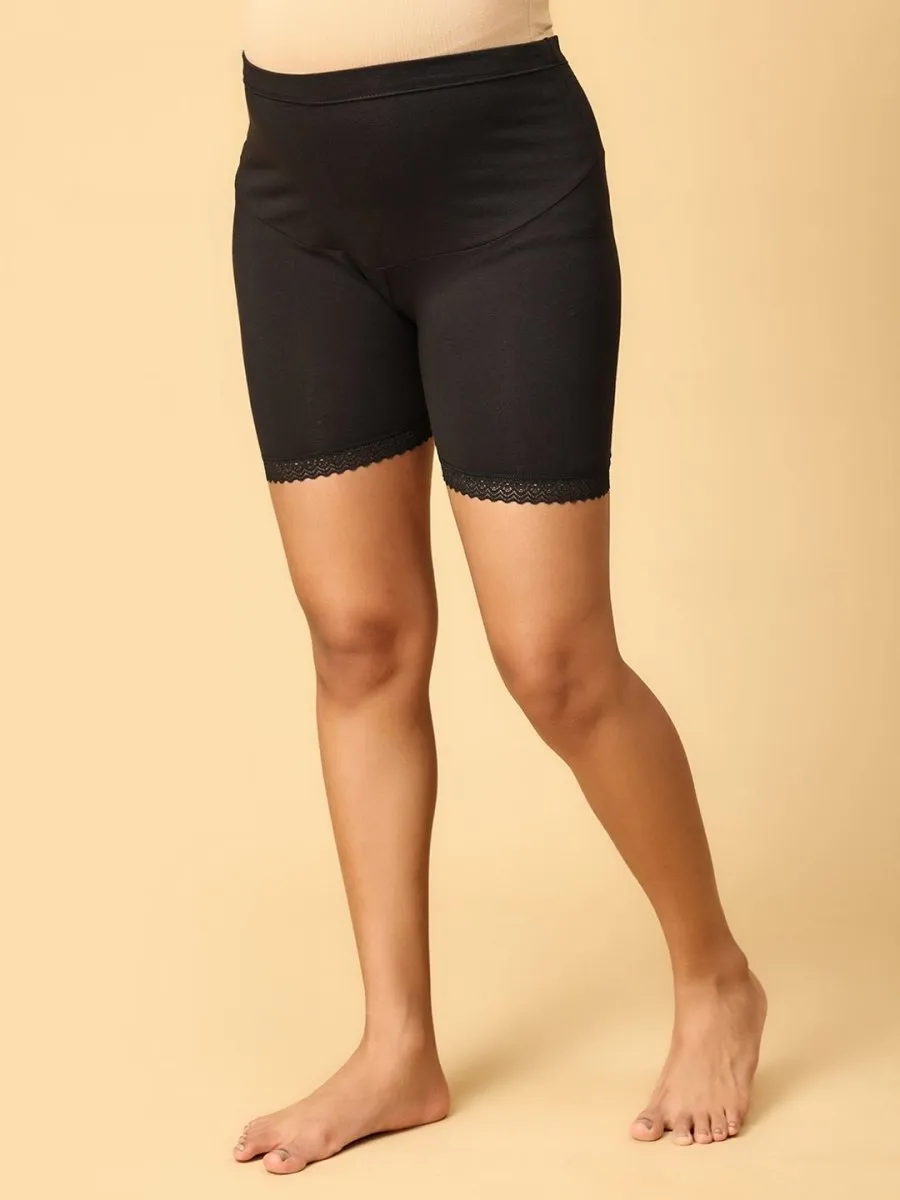 High Waist Mama Boyshort-Black
