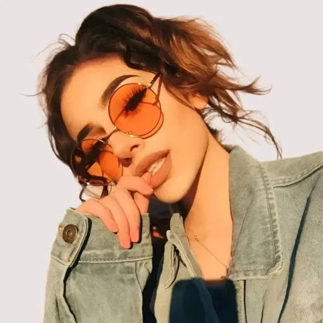 hip hop-style round sunglasses for women