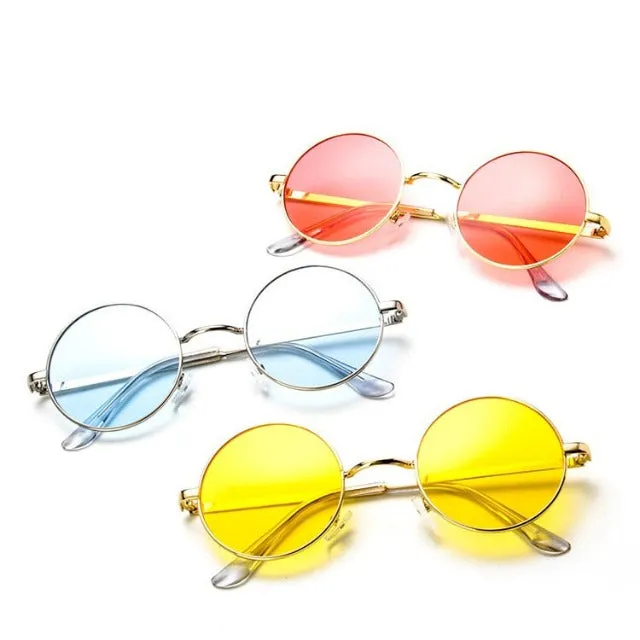 hip hop-style round sunglasses for women