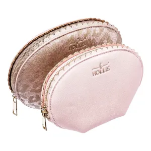 Hollis Large Scallop Zip Glam Bag-Leopard..