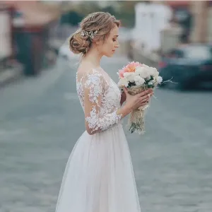 Lace Long Sleeves Robe De Mariee Vestido Wedding Dress