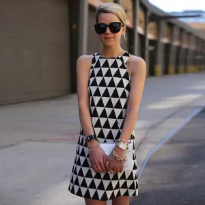 Laura Black & White Triangle Dress